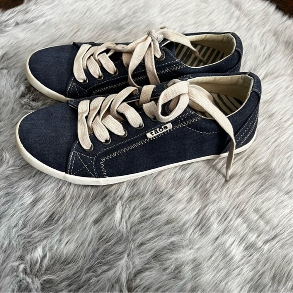Taos Starburst Women's 6 Shoes Blue Sneakers Lace Up Low Canvas Fabric Casual